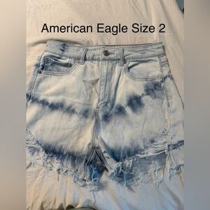 American Eagle Outfitters Blue Tie-Dye Women Shorts